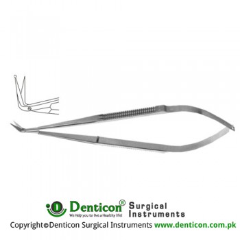 Micro Vascular Scissors Fine Blades - One Blade with Probe Tip - Angled 90° Stainless Steel, 16.5 cm - 6 1/2"